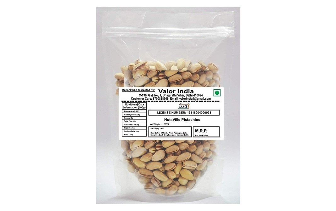 Nuts Ville Roasted & Salted Pistachios    Pack  400 grams